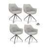 4 x Anna spisebordsstole med armlæn og returdrej - Zinc Grå stof