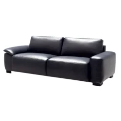 Aarhus 3 pers Sort lædersofa