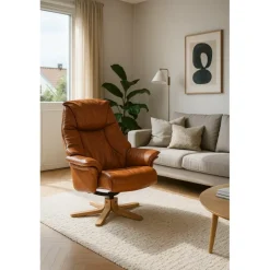 Aars Lænestol i ægte Soleda læder