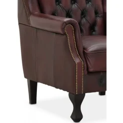 Aberdeen Liverpool Chesterfieldstol Okseblod ægte læder