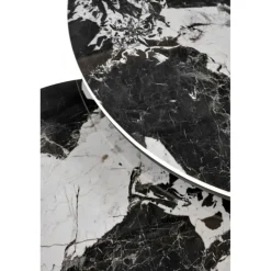 ALEXANDRA sæt af to sofaborde, Sort marmor / Sort