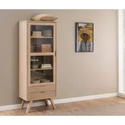 A-Line vitrineskab - Eg/hvidolie