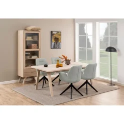 A-Line vitrineskab - Eg/hvidolie