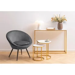 Alisma konsolbord hvid glas