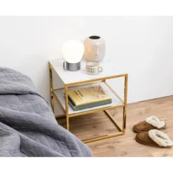 Alisma natbord hvid glas