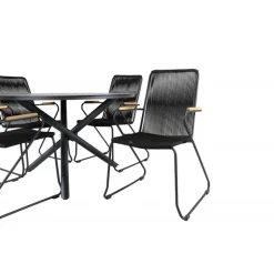 Alma Rund Loungesæt - Havemøbelsæt - Sort,Natur