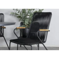 Alma Rund Loungesæt - Havemøbelsæt - Sort,Natur