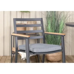 Alma Rund Spisestuesæt - Sort,Natur