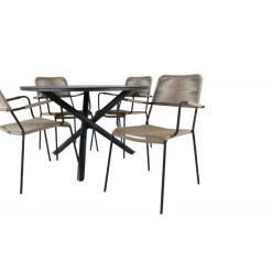 Alma Rundt Loungesæt - Havemøbelsæt - Beige,Sort