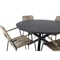 Alma Rundt Loungesæt - Havemøbelsæt - Beige,Sort