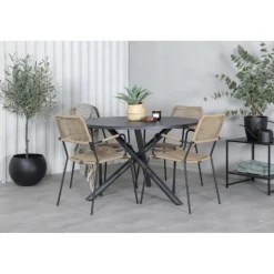 Alma Rundt Loungesæt - Havemøbelsæt - Beige,Sort