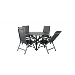 Alma Rundt Loungesæt - Havemøbelsæt - Sort,Grå