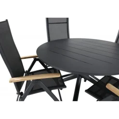 Alma Rundt Loungesæt - Havemøbelsæt - Sort,Natur