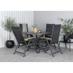 Alma Rundt Loungesæt - Havemøbelsæt - Sort,Natur