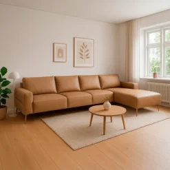 Almind læder chaiselongsofa højrevendt