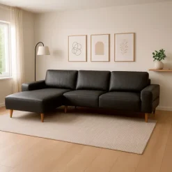 Almind læder chaiselongsofa venstrevendt