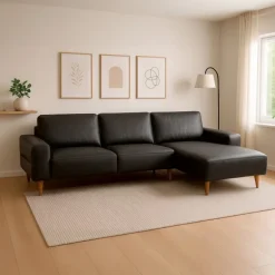 Almind læder chaiselongsofa højrevendt