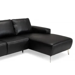 Almind læder hjørnesofa med chaiselong Højrevendt