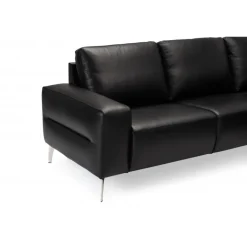 Almind læder hjørnesofa med chaiselong Højrevendt