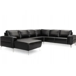 Almind læder hjørnesofa med chaiselong Venstrevendt