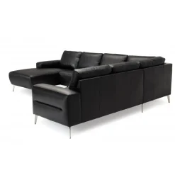 Almind læder hjørnesofa med chaiselong Venstrevendt