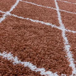 Alvor Rund Shaggy tæppe Geometrisk - Terra