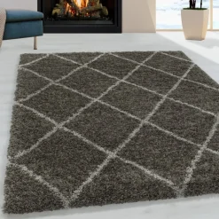 Alvor Shaggy tæppe Geometrisk - Brun