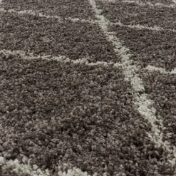 Alvor Shaggy tæppe Geometrisk - Brun