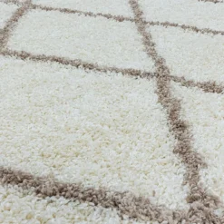 Alvor Shaggy tæppe Geometrisk - Creme