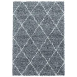 Alvor Shaggy tæppe Geometrisk - Grå