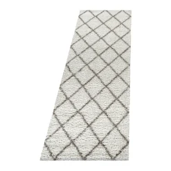 Alvor Shaggy Tæppeløber Geometrisk - Creme