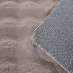 Ambiance Shaggy tæppe Ensfarvet - Beige