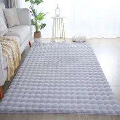 Ambiance Shaggy tæppe Ensfarvet - Sølv