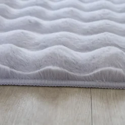 Ambiance Shaggy tæppe Ensfarvet - Sølv