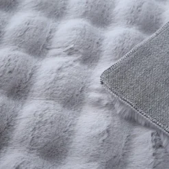 Ambiance Shaggy tæppe Ensfarvet - Sølv