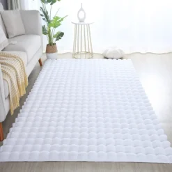 Ambiance Shaggy Tæppeløber Ensfarvet - Hvid