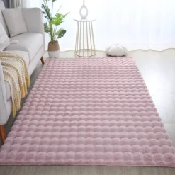 Ambiance Shaggy Tæppeløber Ensfarvet - Rosa