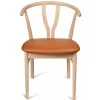Anja spisebordsstol - ubehandlet eg - Cognac læder