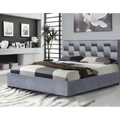 ANNABEL 160x200 seng med Opbevaring - Grå