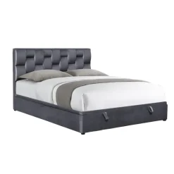 ANNABEL 160x200 seng med Opbevaring - Grå