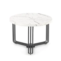 ANTICA M, c. bord Hvid marmor bordplade - Sort stel