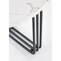 ANTICA M, c. bord Hvid marmor bordplade - Sort stel