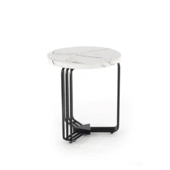 ANTICA S, sofabord Hvid marmor bordplade - Sort stel