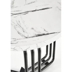 ANTICA S, sofabord Hvid marmor bordplade - Sort stel