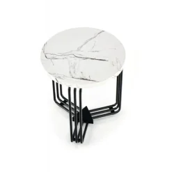 ANTICA S, sofabord Hvid marmor bordplade - Sort stel