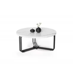 ANTICA sofabord top - Hvid marmor, stel - Sort (2 kasser = 1 stk)