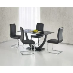 ANTON Glas Spisebord 140x80cm - Sort