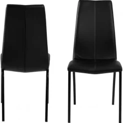 Asama spisebordsstol sort med stel i metal sort