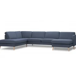 Ask hjørnesofa med højrevendt chaiselong & open-end Navy Blå