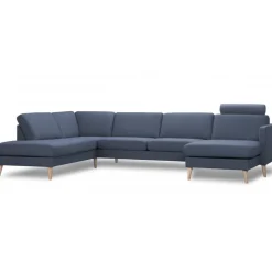 Ask hjørnesofa med højrevendt chaiselong & open-end Navy Blå